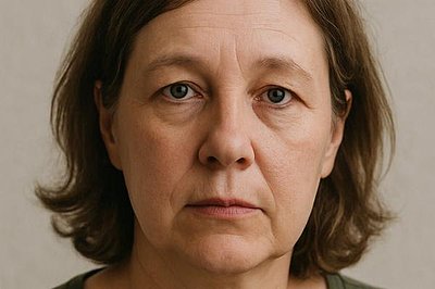 Andrea B. (*Bild zum Schutz der Personen geändert) Portraitfoto einer Frau mittleren Alters