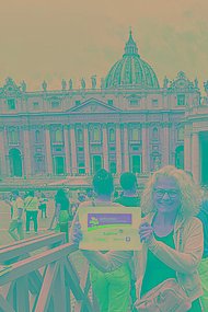 Frau mit muko.move-Startnummer in Rom