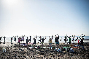 Frühsport am Strand von San Agustín