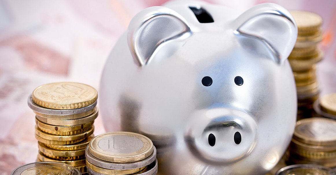 Sparschwein mit Euro-Münzen. Bild von Tirelire_Avenue auf Pixabay