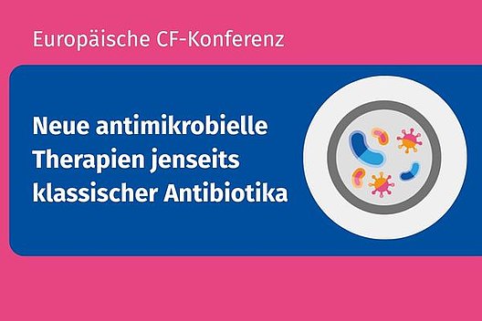 Grafik mit Titel Neue antimikrobielle Therapien jenseits klassischer Antibiotika, schematische Darstellung von Keimen 