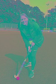 Mit dem Hockeyschläger beim muko.move dabei