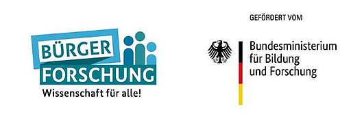 Logos: Bürger-Forschung und Bundesministerium für Bildung und Forschung