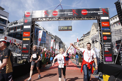 Zieleinlauf bei einem Lauf