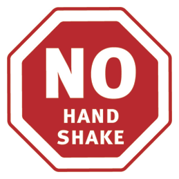 Stoppschild mit dem Text "No Handshake"