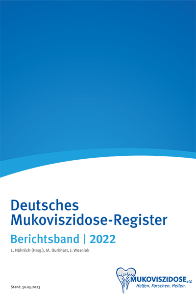 Cover zum Berichtsband 2022 aus dem Deutschen Mukoviszidose-Register